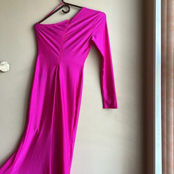 Fashion Nova Women’s Pink Dress Sz XS Cutout One Shoulder ST2125 - Picture 3 of 4